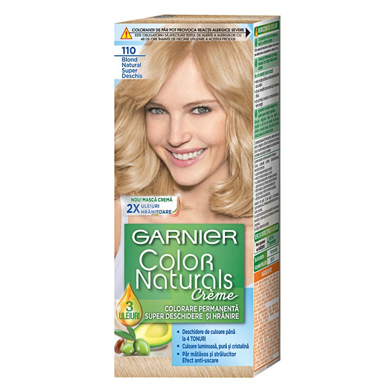 Vopsea de Par Permanenta cu Amoniac Garnier Color Naturals 110 Blond Natural Super Deschis, 110 ml