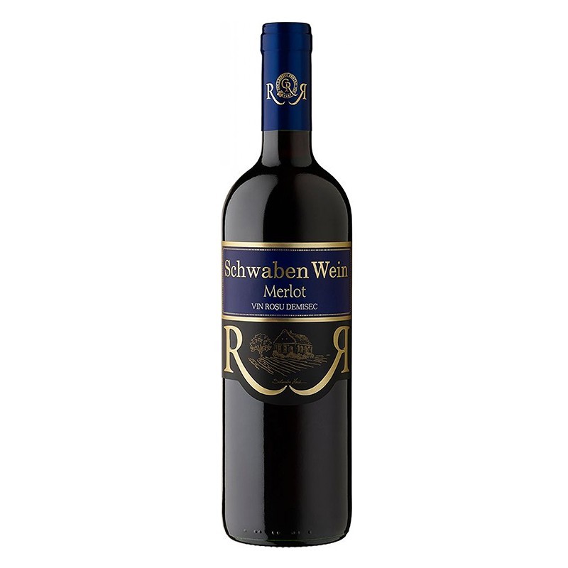 Vin Schwaben Wein Cramele Recas Merlot, Rosu Demisec 0.75 l
