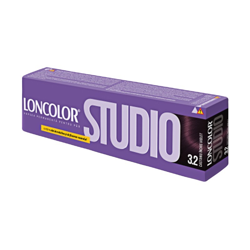 Vopsea de Par Loncolor Studio 3.2 Castaniu Inchis Violet, 60 ml