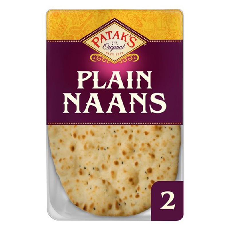 2 x Paine Pataks Naan Plain Bread, 255 g