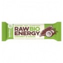 Baton Energizant Bio, Raw Energy, cu Nuca de Cocos si Cacao 50 g Bombus