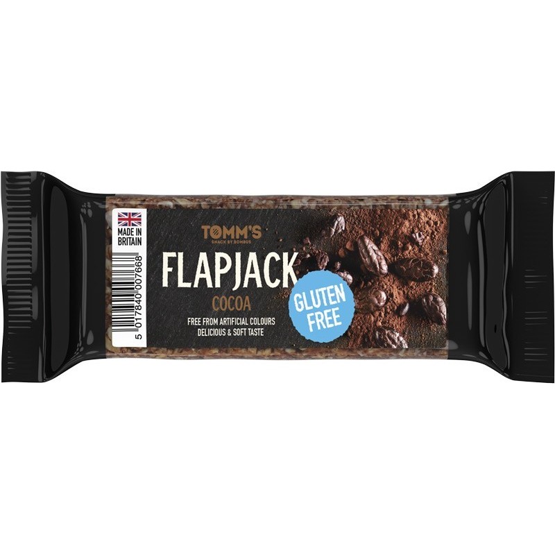 Baton Energizant Flapjack Tomm’s, cu Cacao, fara Gluten 100 g Bombus