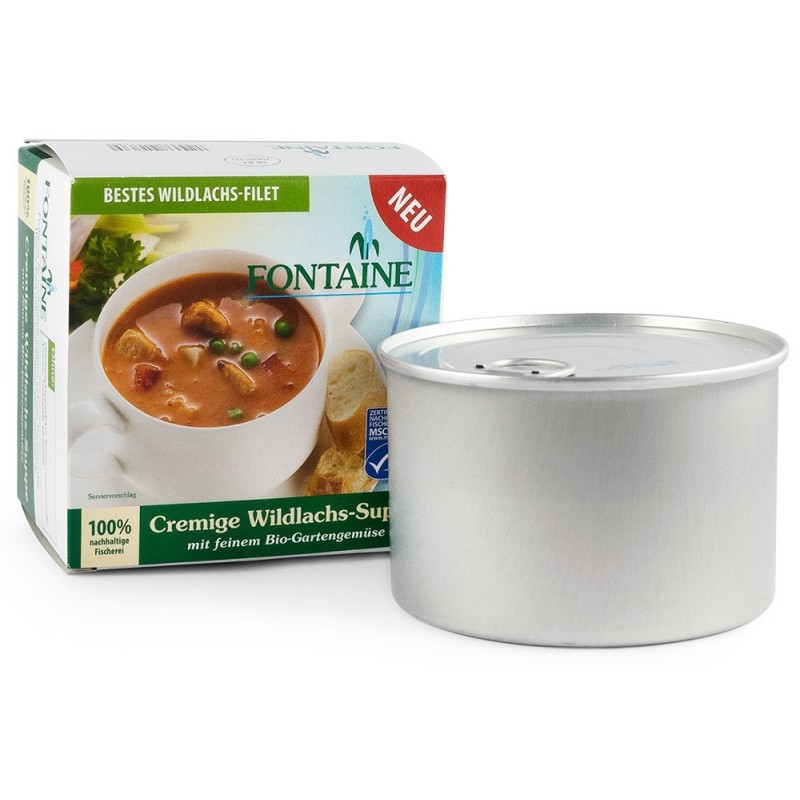 Supa Crema de Somon Salbatic cu Legume Fine de Gradina, Bio, 400 ml Fontaine