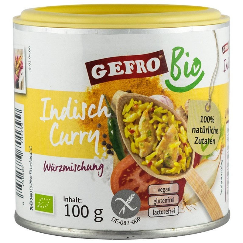 Amestec Bio de Condimente Curry Indian 100 g Gefro
