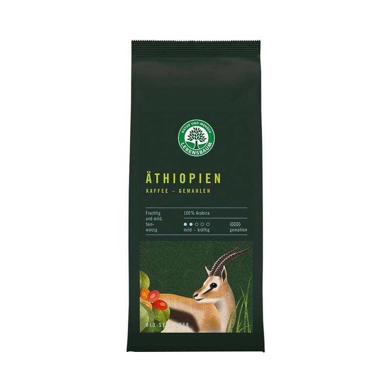 Cafea Bio Macinata Etiopiana - 100 % Arabica, 250 g Lebensbaum