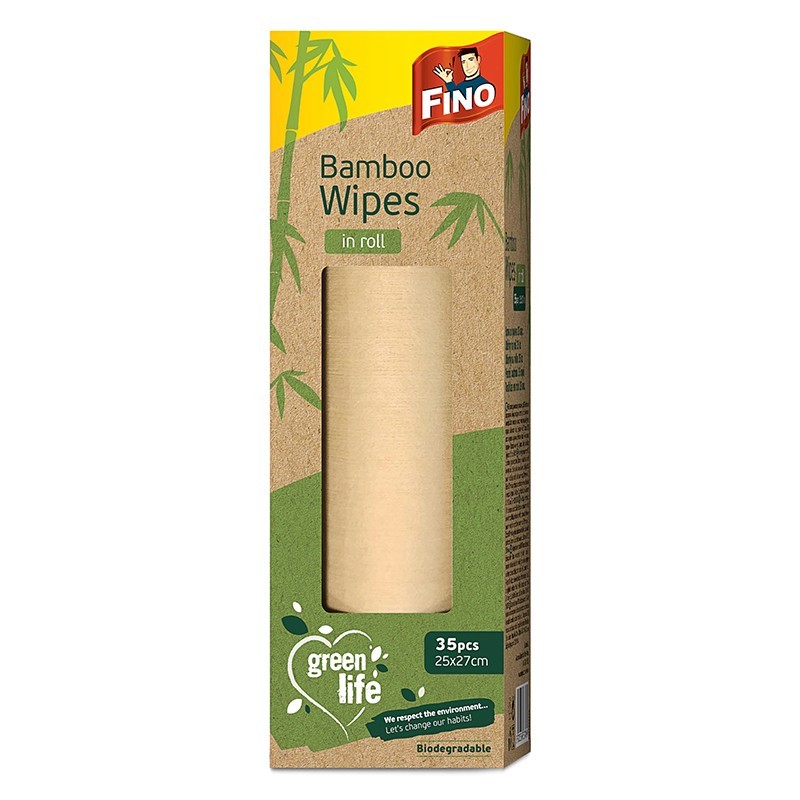 Lavete in Rola din Bambus, Biodegradabile, Fino Green Life, 35 Bucati