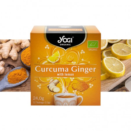Ceai Bio Curcuma, Ghimbir si Lamaie, Yogi Tea, 24 g...