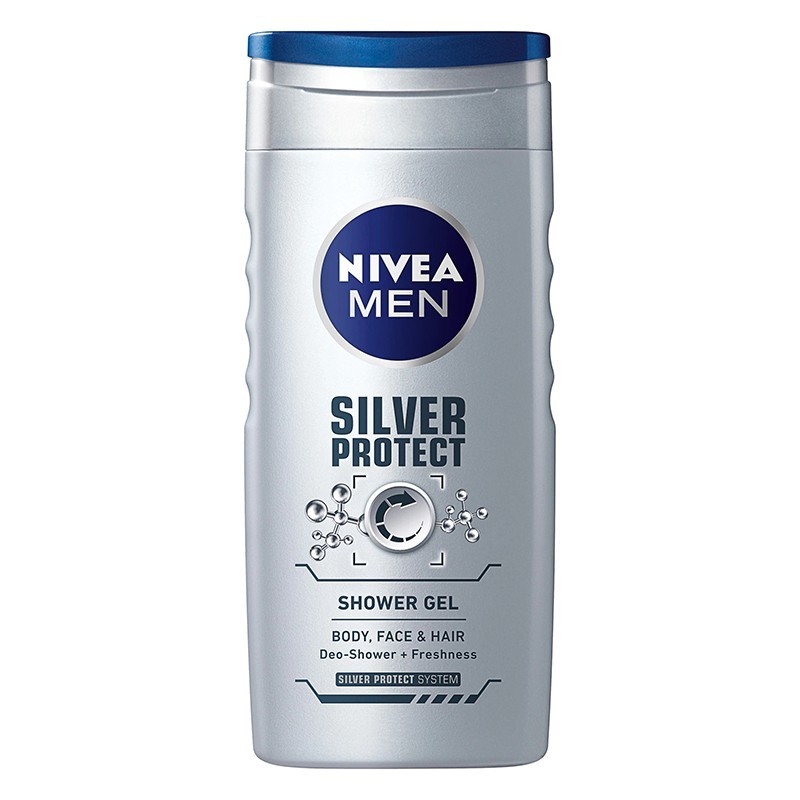 Gel de Dus Nivea Men Silver Protect, cu Ioni de Argint, 500 ml