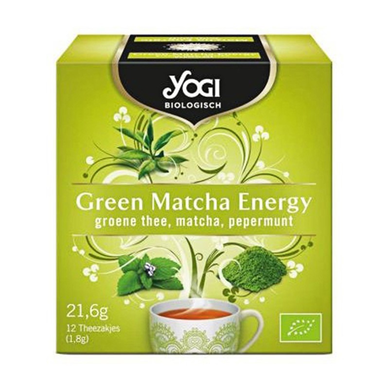 Ceai Bio Green Matcha Energy, Yogi Tea, 12 Plicuri, 21.6 g