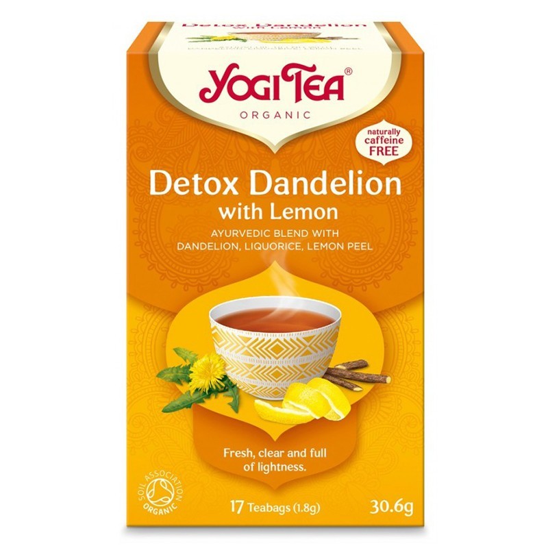 Ceai Bio Detoxifiant cu Papadie si Lamaie, Yogi Tea, 17 Plicuri, 30.6 g
