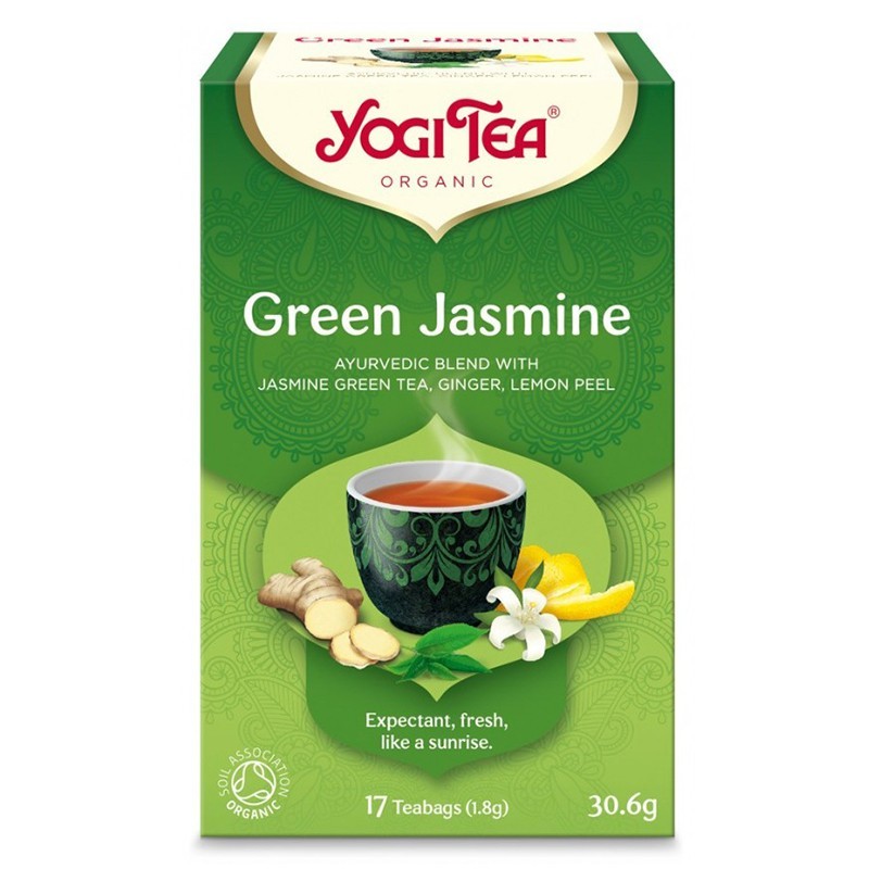 Ceai Bio Verde cu Iasomie, Yogi Tea, 17 Plicuri, 30.6 g