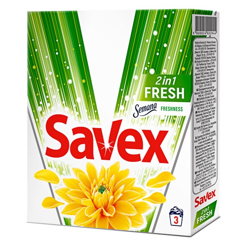 Detergent Automat Savex 2 in 1 Fresh, 3 Spalari, 300 g