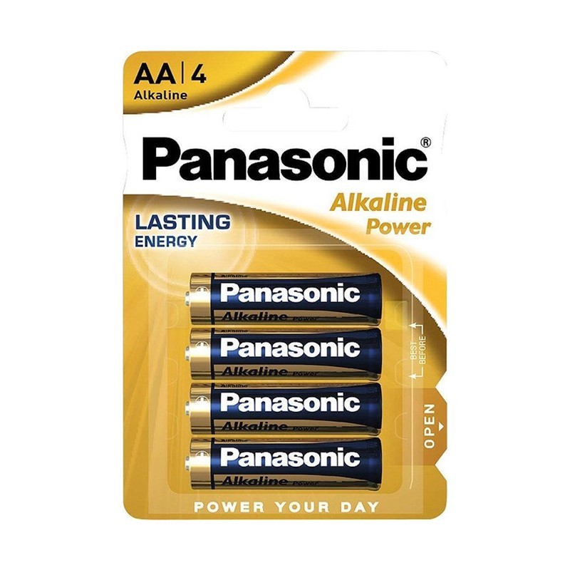 Baterii Alcaline AA, R6, Panasonic Alkaline Power, 1.5 V, Blister 4 Baterii