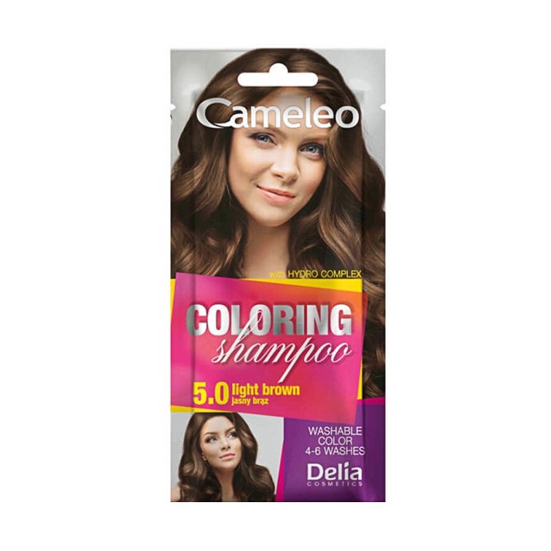 Sampon Colorant fara Amoniac Cameleo, Delia Cosmetics, 5.0 Light Brown, 40 ml