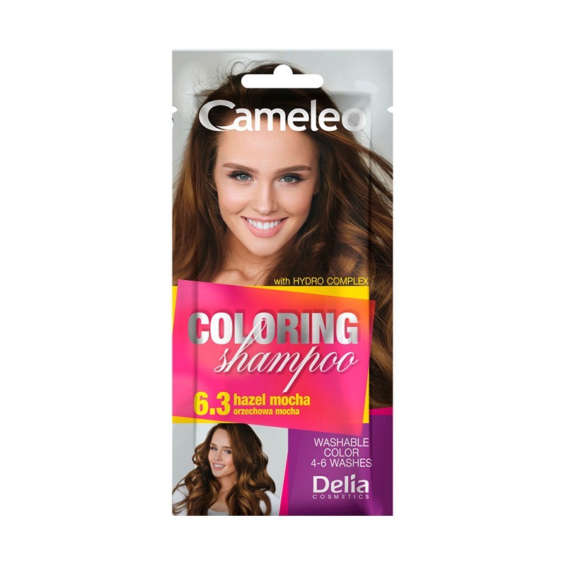 Sampon Colorant fara Amoniac Cameleo, Delia Cosmetics, 6.3 Hazel Mocha, 40 ml