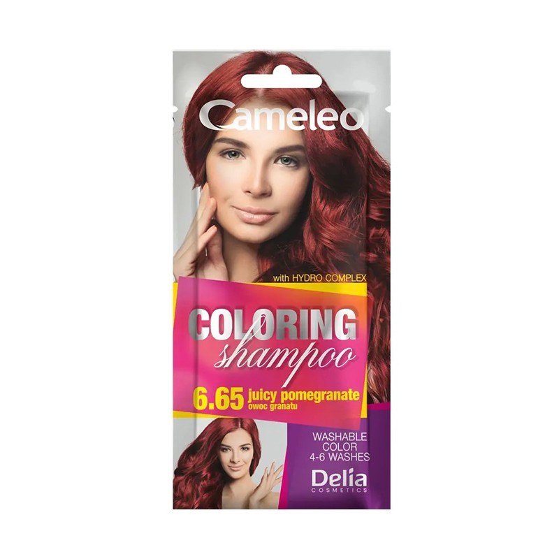 Sampon Colorant fara Amoniac Cameleo, Delia Cosmetics, 6.65 Juicy Pomegranate, 40 ml