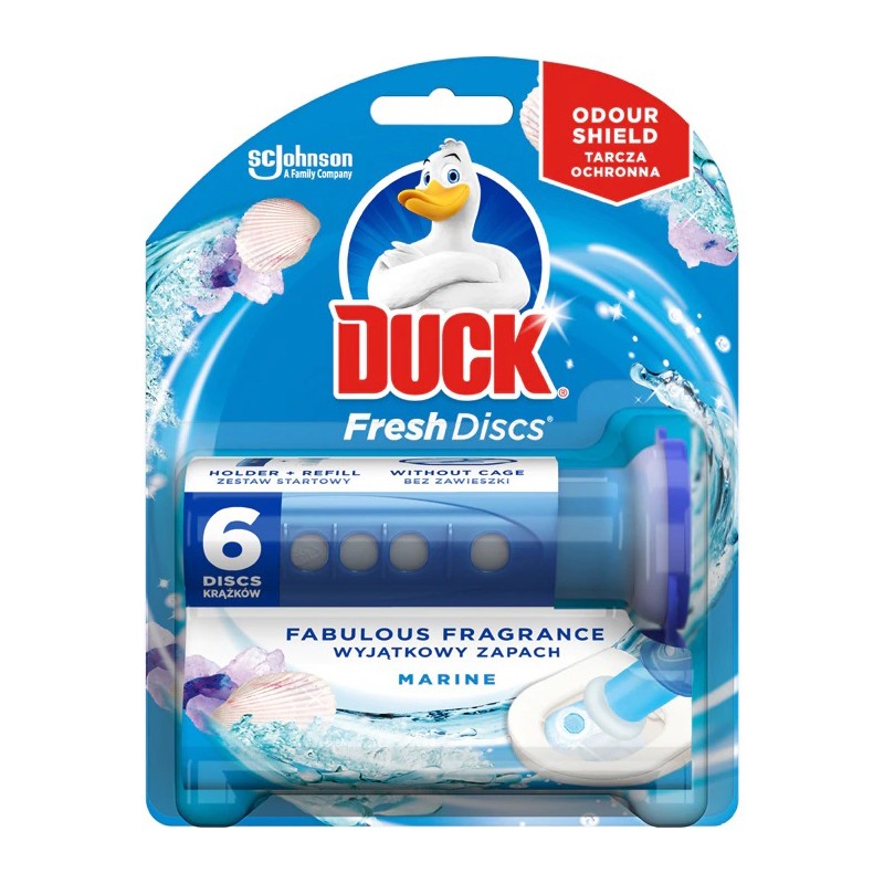 Odorizant Gel pentru Vasul Toaletei Duck Fresh Discs Marine, 6 Discuri