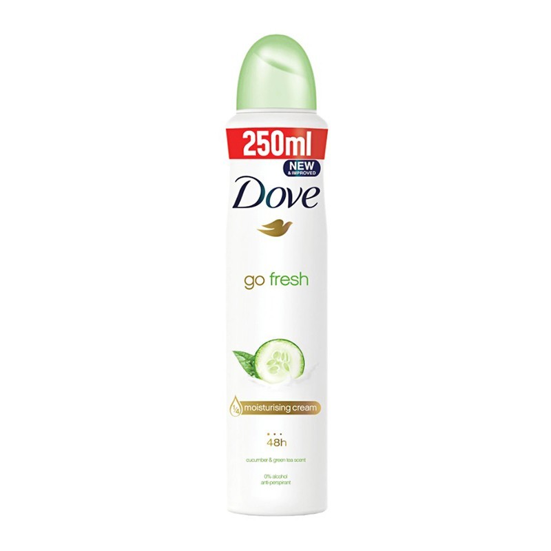 Deodorant Antiperspirant Spray Dove Go Fresh, Cucumber & Green Tea, pentru Femei, 250 ml