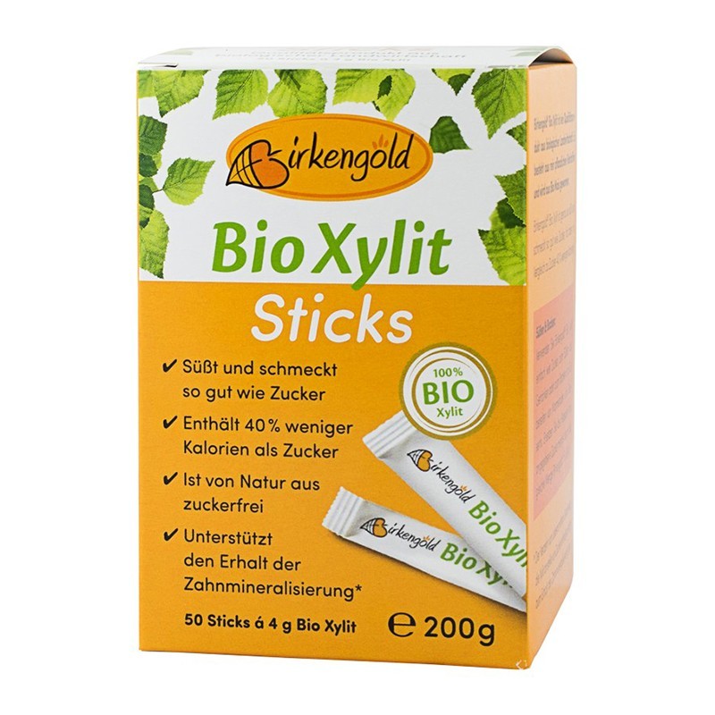 Indulcitor Bio, 100 % Xylitol, 50 Pliculete, Birkengold, 200 g
