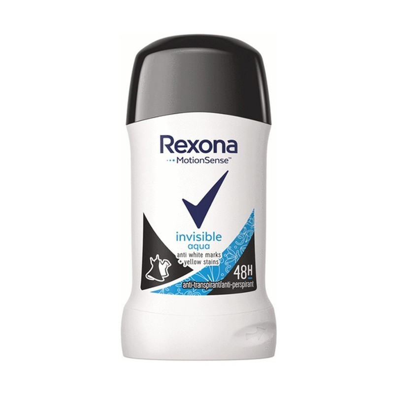 Deodorant Stick Rexona Invisible Aqua, pentru Femei, 40 ml