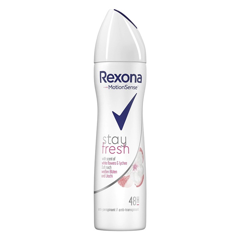 Deodorant Antiperspirant Spray Rexona Stay Fresh, White Flowers & Lychee, pentru Femei, 150 ml