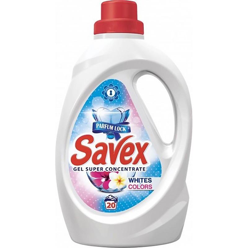 Detergent Lichid Savex Whites & Colors, 20 Spalari, 1.1 l