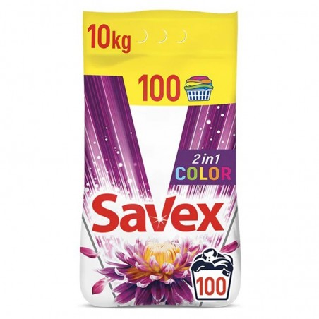 Detergent Automat Savex 2 in 1 Color, 100 Spalari, 10 kg...
