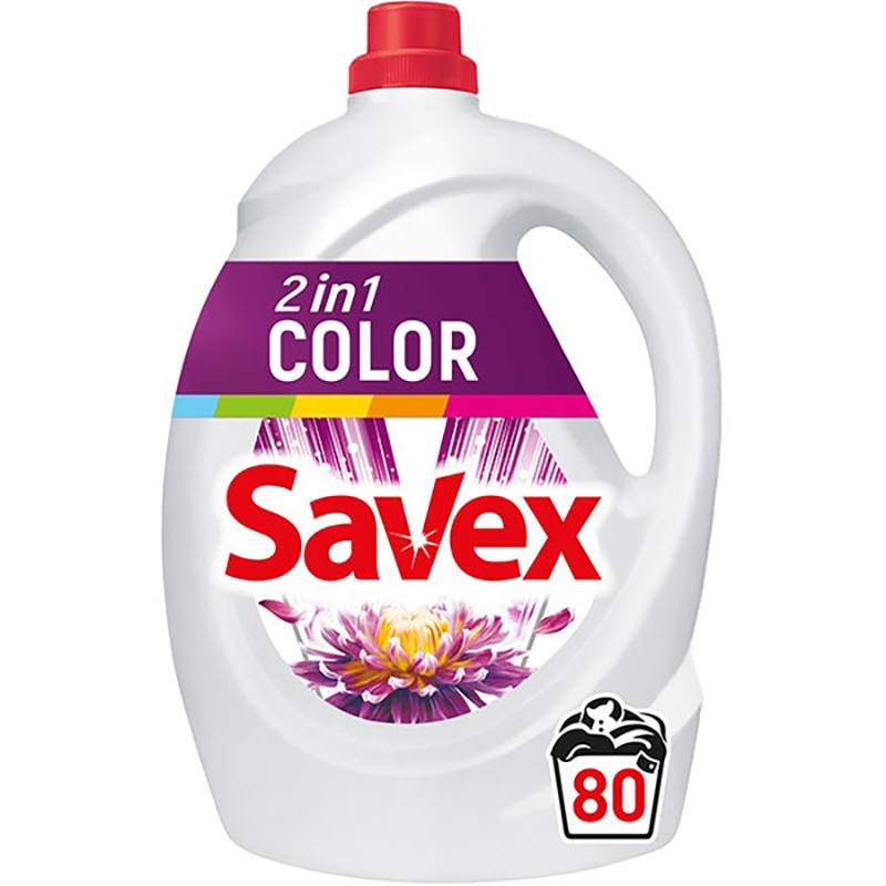 Detergent Lichid Savex 2 in 1 Color, 80 Spalari, 4.4 l
