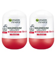 Set Deodorant Roll-on Garnier Mineral Magnesium Ultra Dry, pentru Femei, 2 Bucati x 50 ml