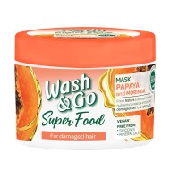 Masca pentru Par Deteriorat Wash & Go Super Food, cu Papaya si Moringa, 300 ml