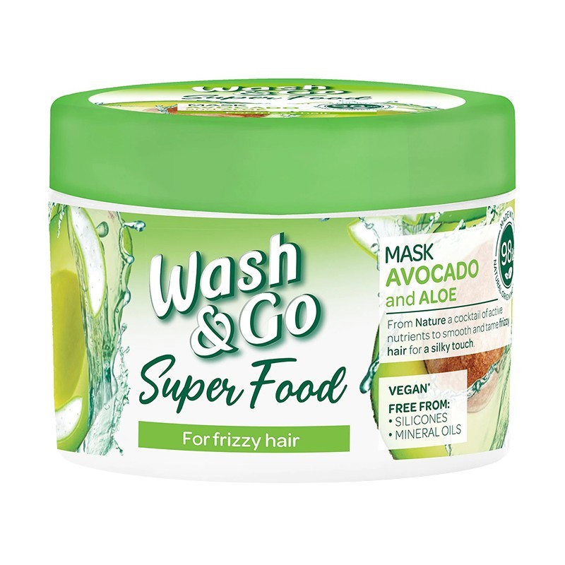 Masca pentru Par Rebel Wash & Go Super Food, cu Avocado si Aloe, 300 ml
