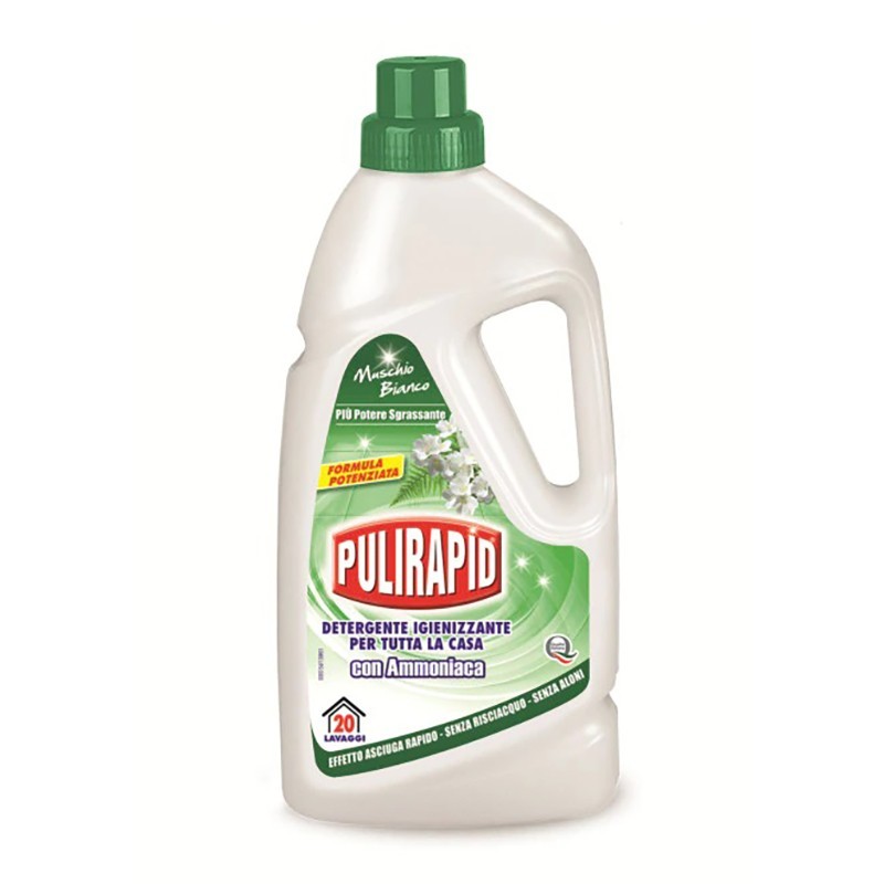 Detergent Igienizant pentru Casa Pulirapid, cu Amoniac si Parfum de Mosc Alb, 1 l