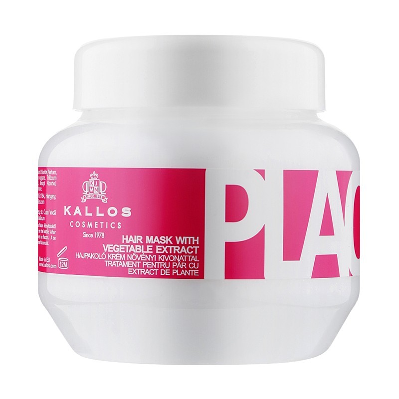 Masca de Par Kallos Placenta, pentru Par Uscat, cu Extract de Plante, 275 ml