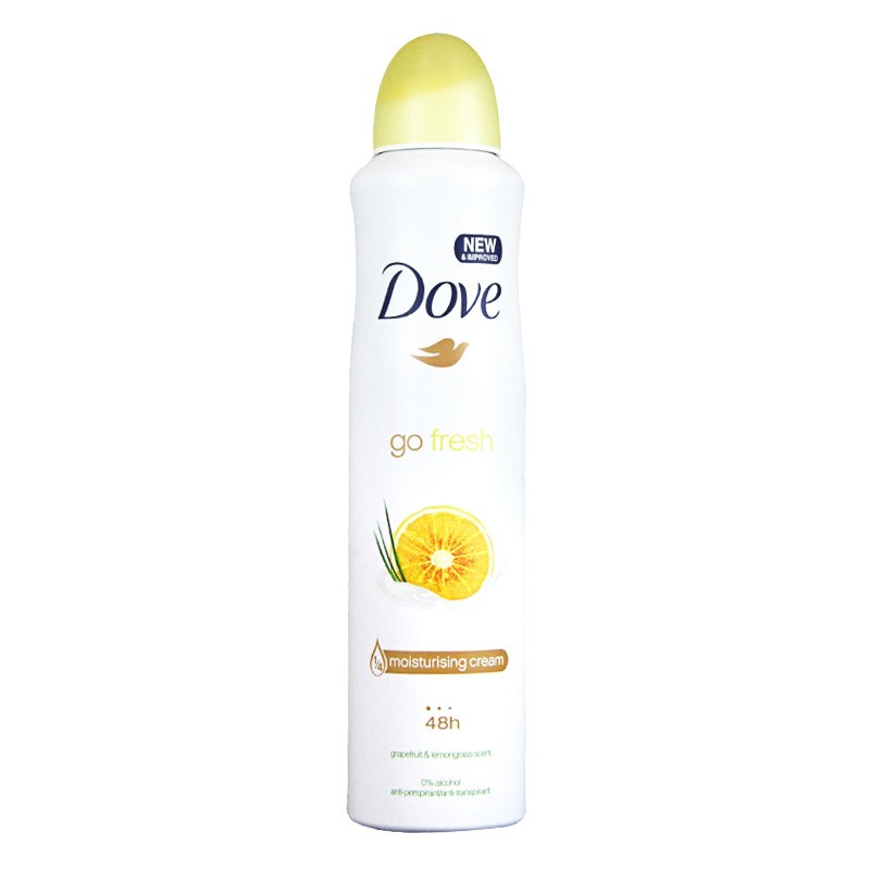 Deodorant Antiperspirant Spray Dove Go Fresh, Grapefruit & Lemongras, pentru Femei, 250 ml