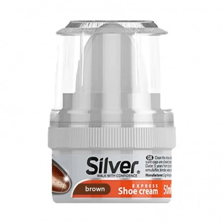 Crema Solida pentru Pantofi Silver, Maro, 50 ml, 12 Buc...