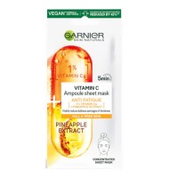 Masca Servetel Garnier Skin Naturals Ampoule Anti-fatigue, cu Ananas si Vitamina C, 15 g
