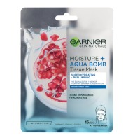 Masca Servetel Garnier Skin Naturals Moisture Aqua Bomb, cu Rodie, 32 g