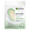 Masca Servetel Garnier Skin Naturals Nutri Bomb, cu Lapte de Migdale si Acid Hialuronic, pentru Ten Uscat, 28 g