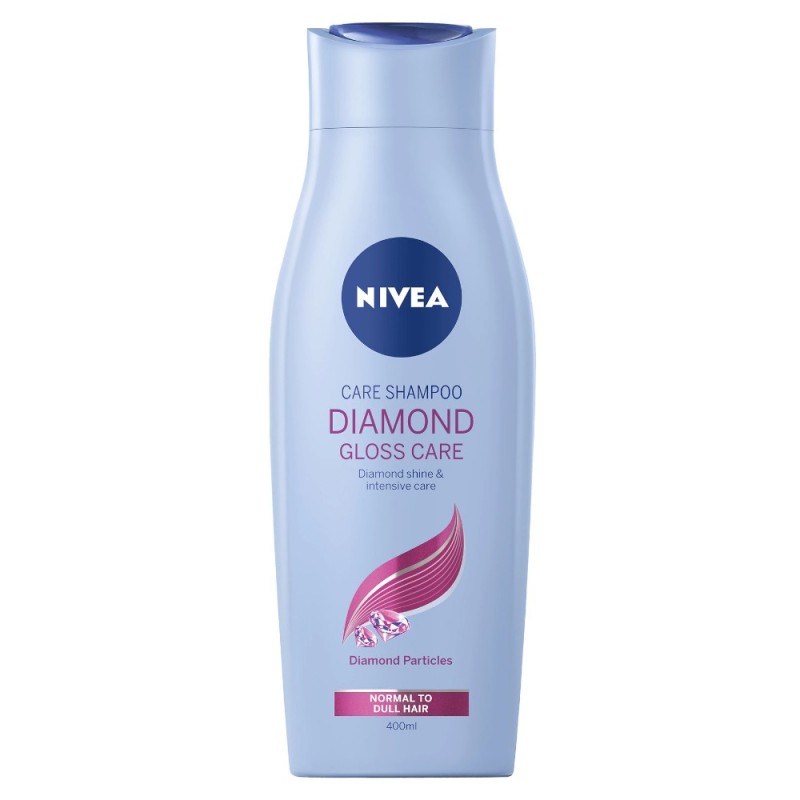 Sampon Nivea Diamond Gloss Care, pentru Par Normal / Lipsit de Vitalitate, 400 ml