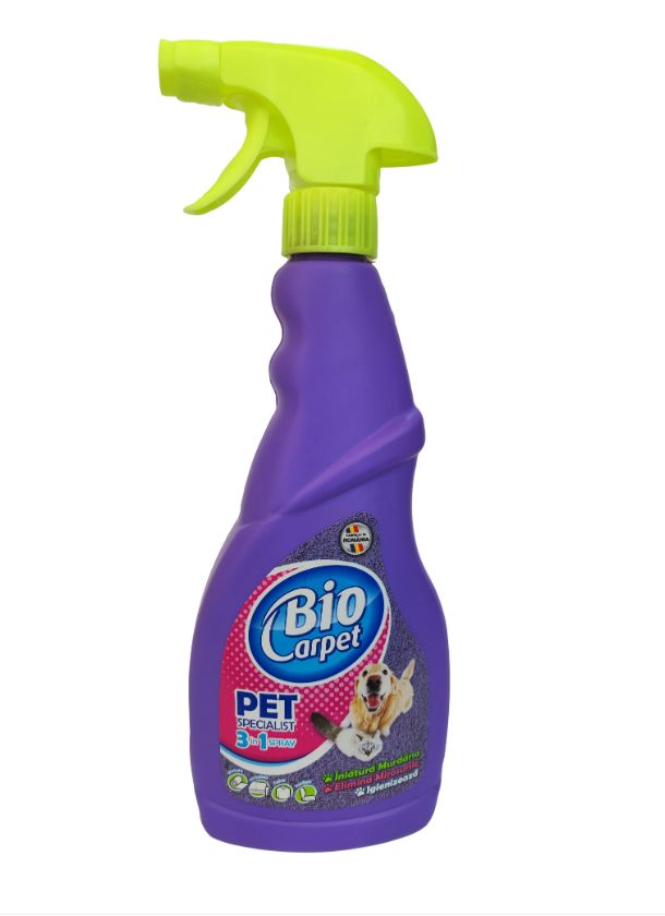 Detergent cu Pulverizator pentru Covoare si Tapiterii Biocarpet Pet Specialist, 500 ml