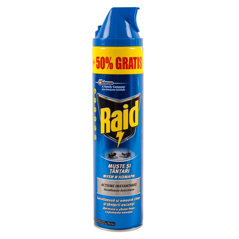 Spray Anti-Insecte Raid Muste si Tantari, 600 ml