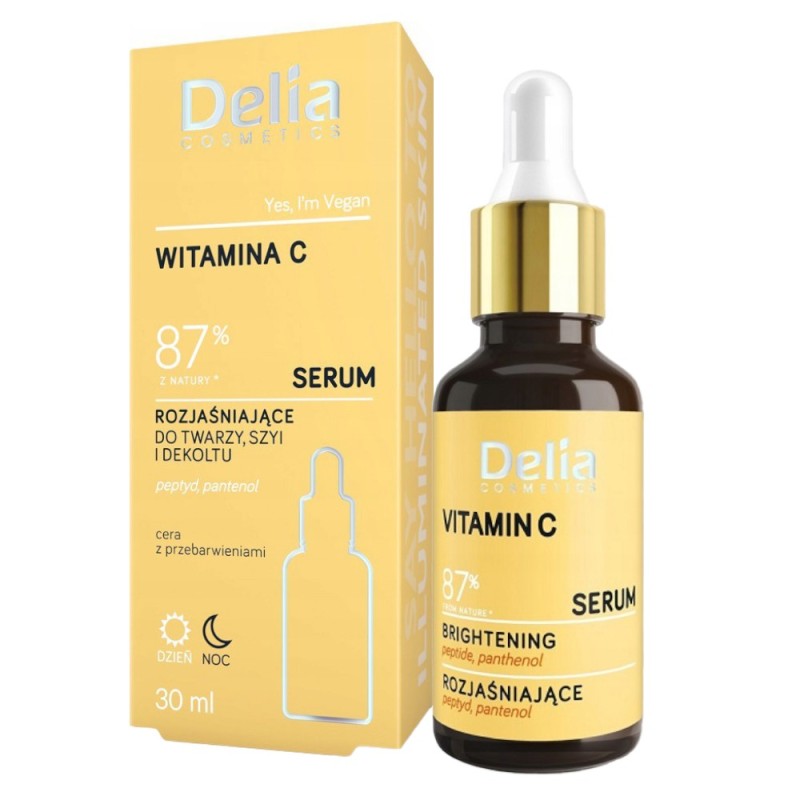 Ser Luminator pentru Fata si Decolteu Delia Cosmetics, cu Vitamina C, 30 ml