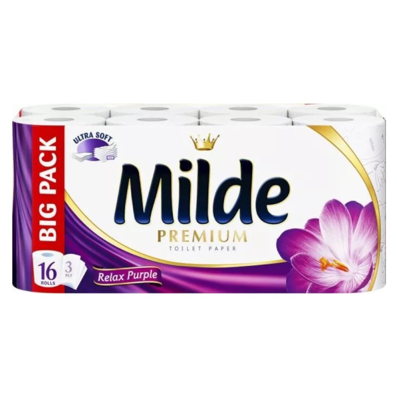 Hartie Igienica Milde Premium Relax Purple, 3 Straturi, 16 Role