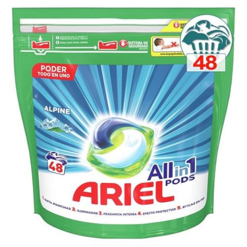 Detergent Rufe Ariel All in 1 Alpine, 48 Spalari