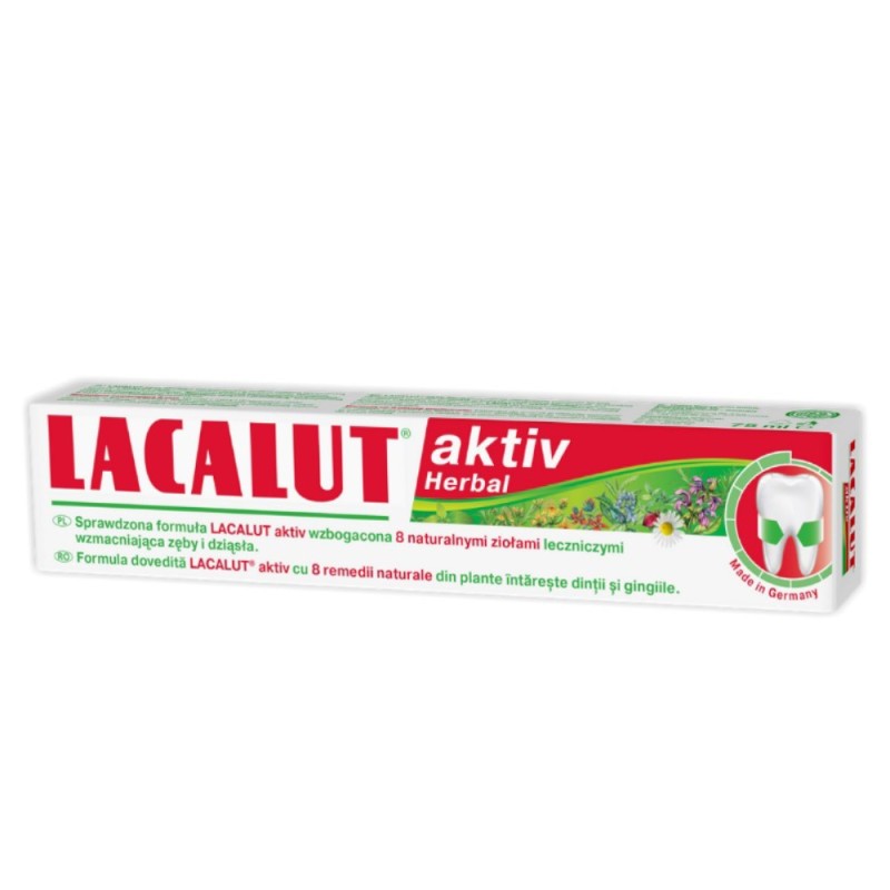 Pasta de Dinti Lacalut Aktiv Herbal, cu Plante Medicinale, 75 ml