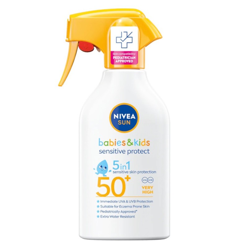 Spray pentru Protectie Solara pentru Copii Nivea Sun Babies & Kids Sensitive Protect 5in1, SPF 50+, 270 ml