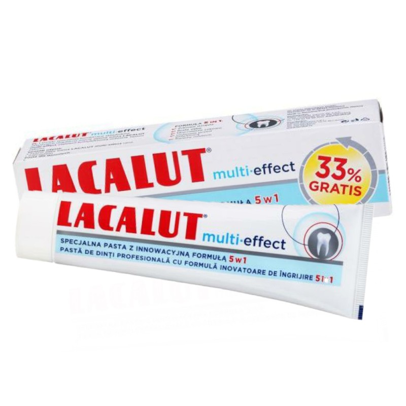 Pasta de Dinti Lacalut Multi Effect, 100 ml, 33% Gratis