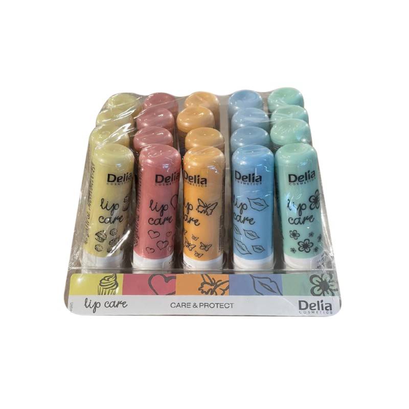 Balsam de Buze Protector Delia Protective Display Mixt, 20 Bucati/Set