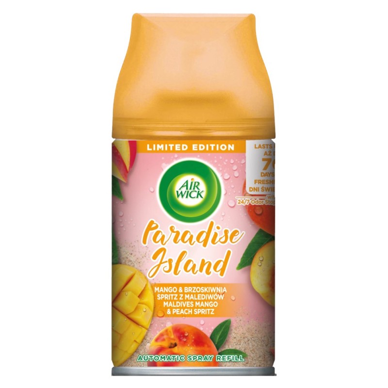 Air Wick Freshmatic Spray Automatico Island Mango - 4 Ricariche Da 250 Ml, Fino A 280 Giorni Di Profumo, Oli Essenziali - 3