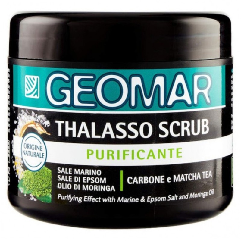 Scrub Purifiant Geomar Thalasso Carbune si Ceai Matcha, 600 g